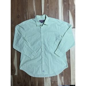 Vineyard Vines Shirt Mens XL Green White Plaid 100% Cotton Button Up Murray EUC